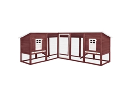 Vidaxl Coelheira Exterior C/ Parque Abeto Maciço Mocca E Branco