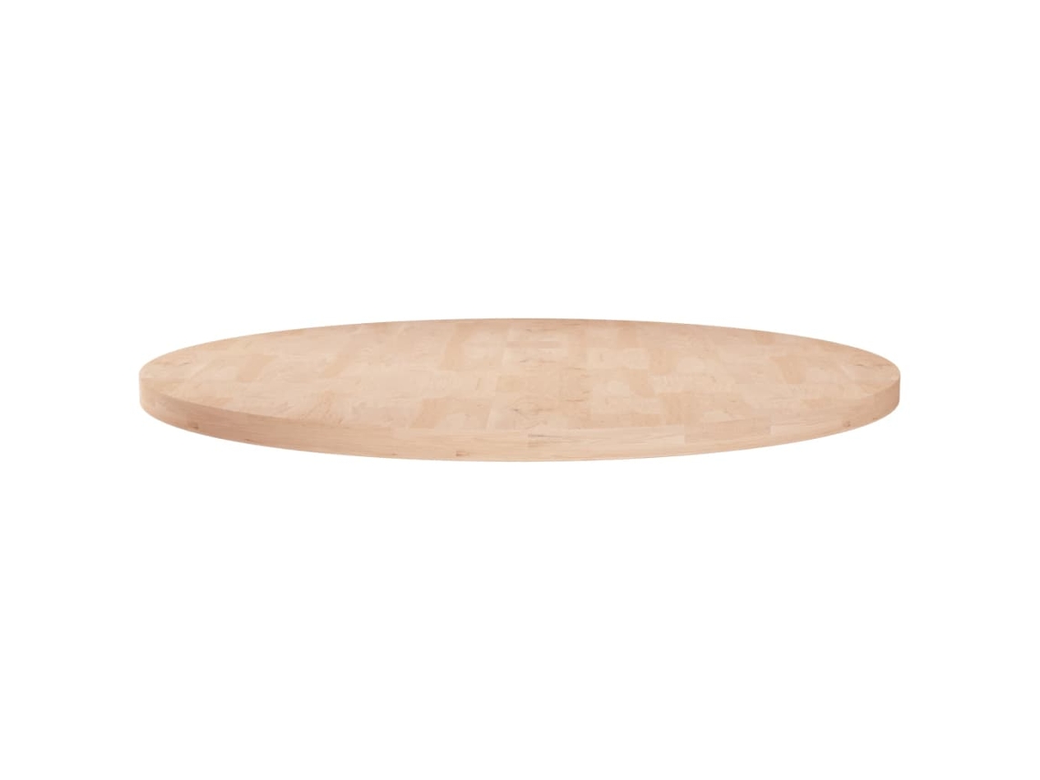 Vidaxl Tampo De Mesa Redondo Ø80x2,5 Cm Carvalho Maciço Não Tratado