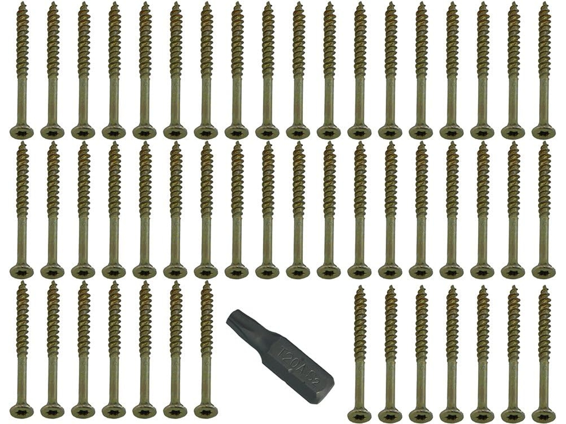 Csk Easy Pacote Com 200 Parafusos Torx Para Madeira Com 5 Pontas De 80 Mm