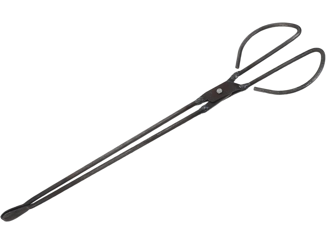 Pinça Para Lenha De Cabeça Plana 48cm Em Aço Resistente A Altas Temperaturas – Alveolar Carvão, Ideal Para Lareiras E