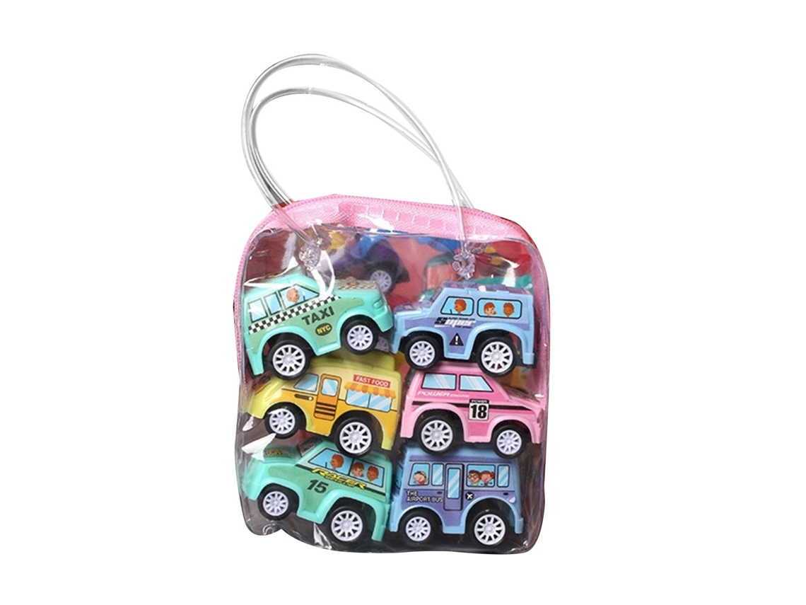 Mali kit de 6 Carros de Brinquedo com Retorno Automático Enamelado Anti choque para Crianças Toddlers