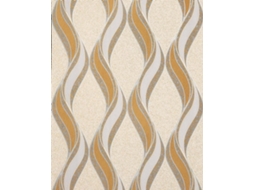 1025-11 Papel de Parede com Um Ornamento Gráfico Bege EDEM