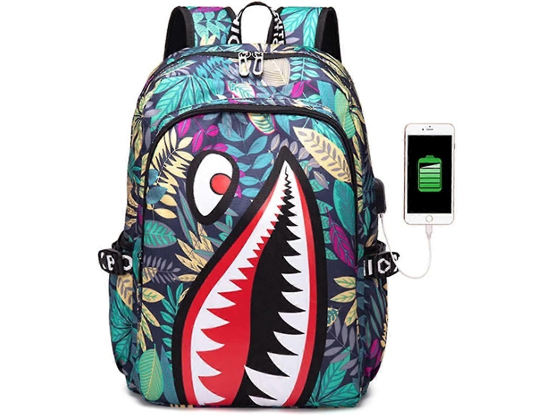 Mochila Infantil, Unissex, Oxford, Impermeável, Porta Usb, Verde