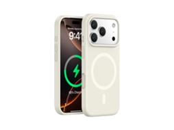 (branco, Iphone 17 Pro) Capa Magnética Resistente Para Iphone, Em Silicone Líquido De Cor Sólida, Com Design Simples.