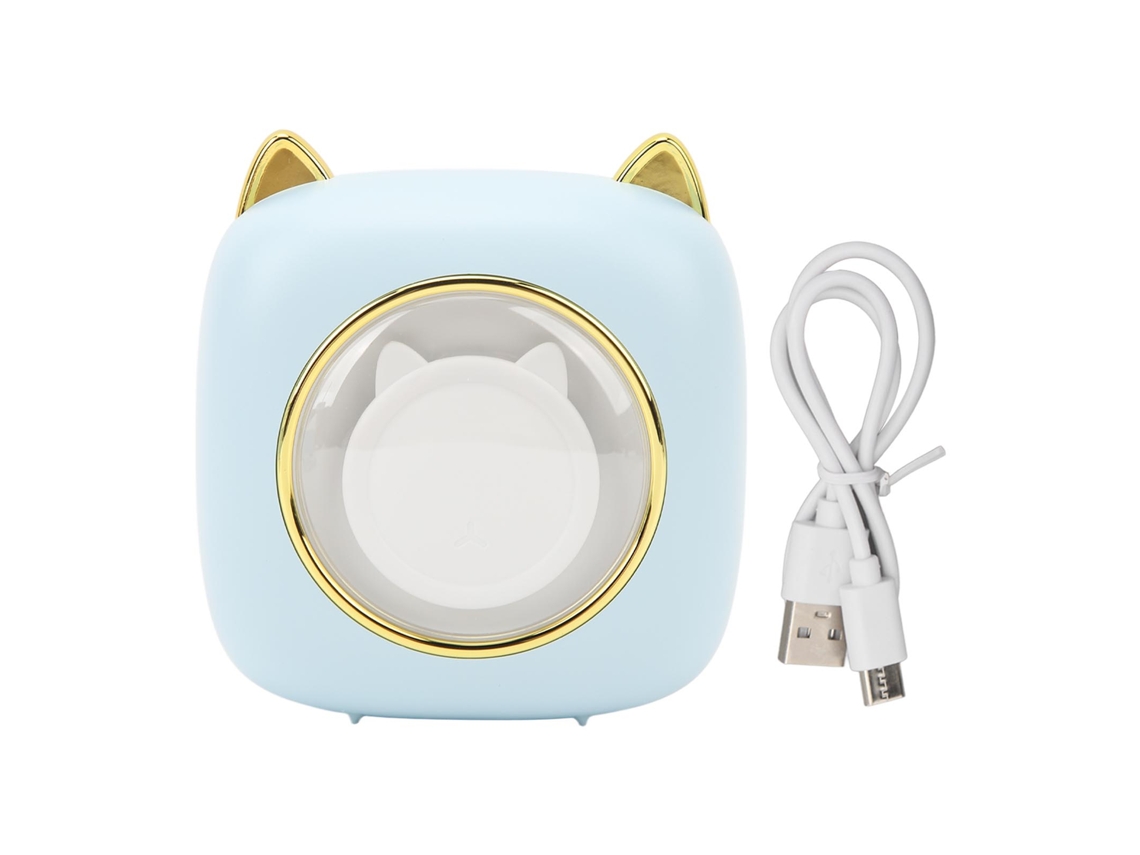 Mini Pocket Printer Portable Thermal Printer Bluetooth Wireless Printer With 7 Color Night Light For Ios For Android Cat Shape Blue LAXISCREED