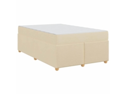 Conjunto 1 Cama Moderna Vidaxl Creme Tecido (120 X 200 Cm)