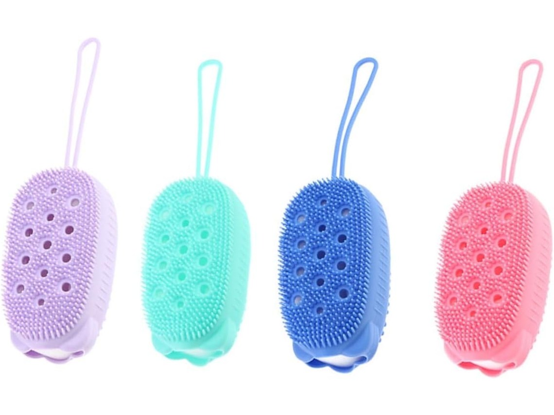 Conjunto De 4 Peças Escova E Esponja Silicone Alipis Para Banho, Limpeza Corporal E Massagem Da Pele, Ideal Para