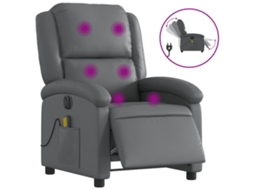 Electric Massage Recliner Chair, Electric Massage Recliner Chairs Vidaxl Cinzeto Couro Artificial