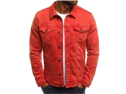 2026 chaqueta de Jeans para Hombre Slim Fit Corta Moda Denim Err Talla Precisa Envío Rápido 2xl Rojo