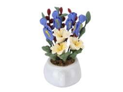 Ats plantas em Vasos Miniatura de Lírios 1:12 para Casa de Bonecas, Decoração Simulada e Acessórios