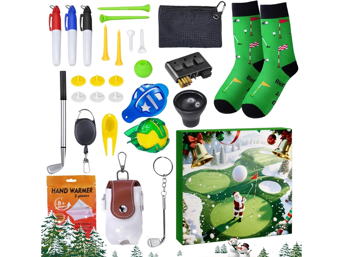 Calendário Do Advento Com Tema De Golfe, 24 Dias, Com Contagem Regressiva |