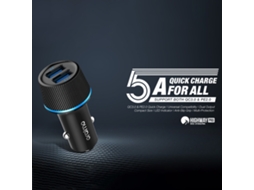 Carregador de Carro Mali Highway Pro 22.5W com 2 USB QC3.0 e Pe2.0