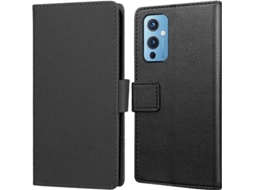 Just In Case Book Case Couro-pu Preto Oneplus 9