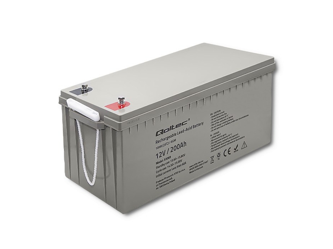 53069 Agm Battery | 12v | 200ah | Max. 3000a Qoltec