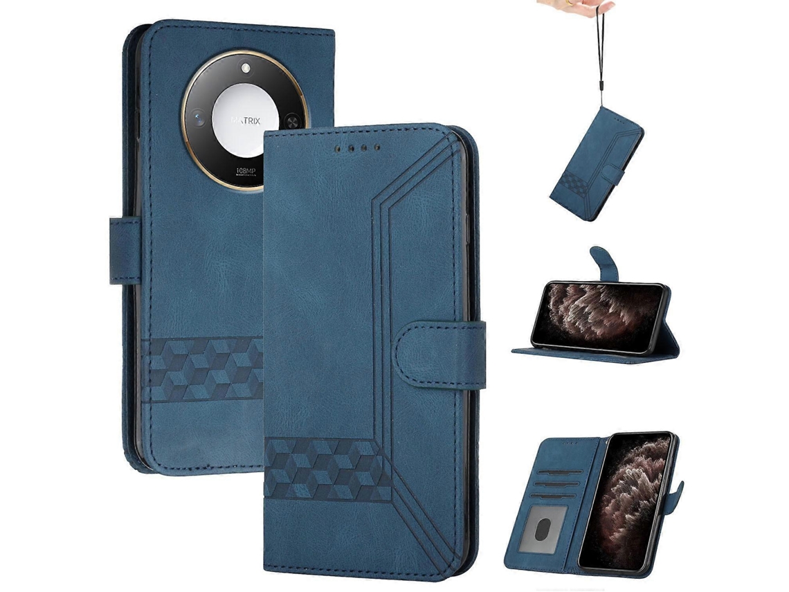 Capa De Celular De Couro Com Flip Cubic Skin Feel