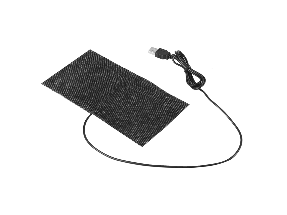 Mouse Pad Aquecido De Fibra De Carbono Usb 5v Preto 20x10cm - Manta Quente Para Onde Trabalha
