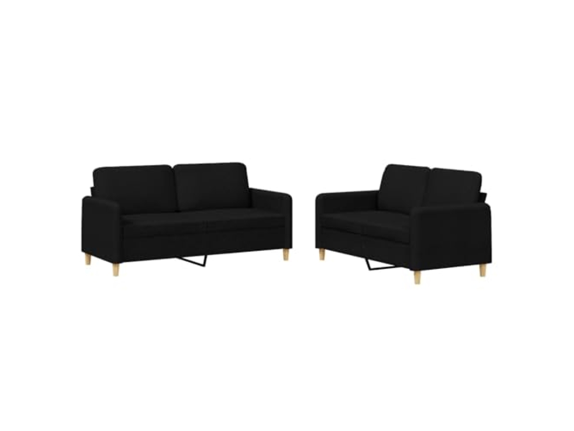 Conjunto De Sofás Vidaxl Preto Tecido (158 X 77 X 80 Cm)