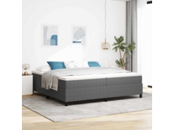 Vidaxl Cama Box Cinza Claro E Branco 200 X 200 Cm