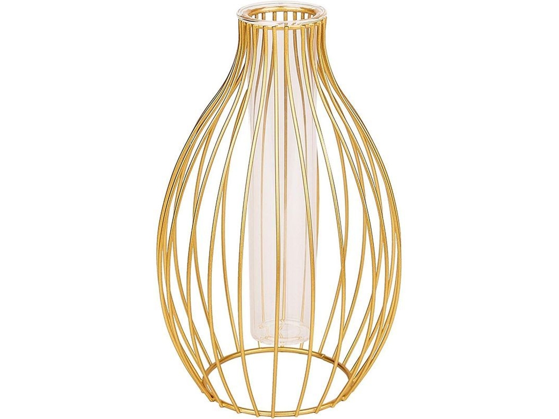 Vaso De Metal Com Forma De Lanterna, Tubo De Vidro Para Plantas Hidropônicas, Sólido, 24x14x14 Cm