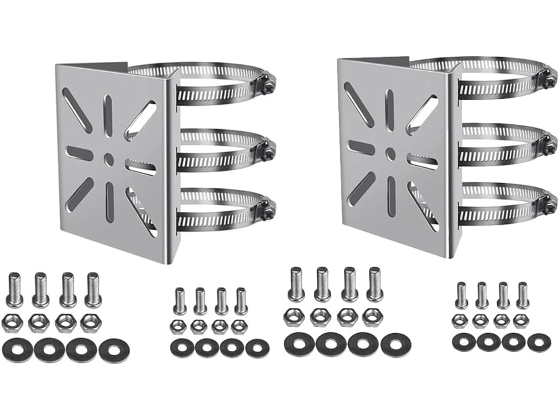 Adaptador Universal para Poste Vertical com 6 Argolas, 2 Peças. SFUSHOS