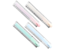 Régua dobrável de plástico Lurrose de 30 cm, ideal para trabalhos escolares e medições matemáticas em sala de aula.