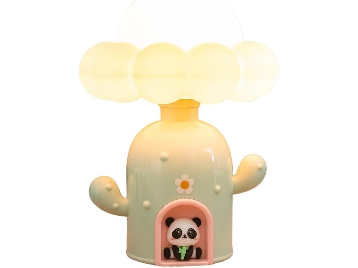 Luminária Noturna LED Panda Fofa, Abajur Decorativo de Mesa com Luz