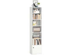 Estante Para Livros Melamina De Madeira E Mdf Cor Branco 40x30x180 Cm Homcom