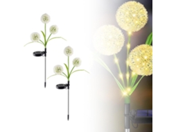 Luminária Solar Decorativa AQUAFORGE em formato de bola, LED de dente de leão