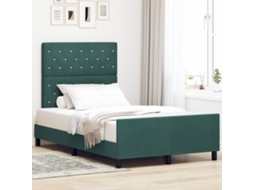 Vidaxl Cama Box Com Cabeceira Verde Escuro 120 X 200 Cm Veludo