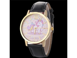 Reloj Casual De Moda Zlf0571-f Unisex Cuarzo Con Correa De Cuero Negro