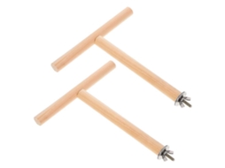 Poleiro de Madeira em Formato de Galho para Gaiola para Pássaros, Poleiro para Papagaio, Pacote com 2 Unidades, Design Durável AQUAFORGE