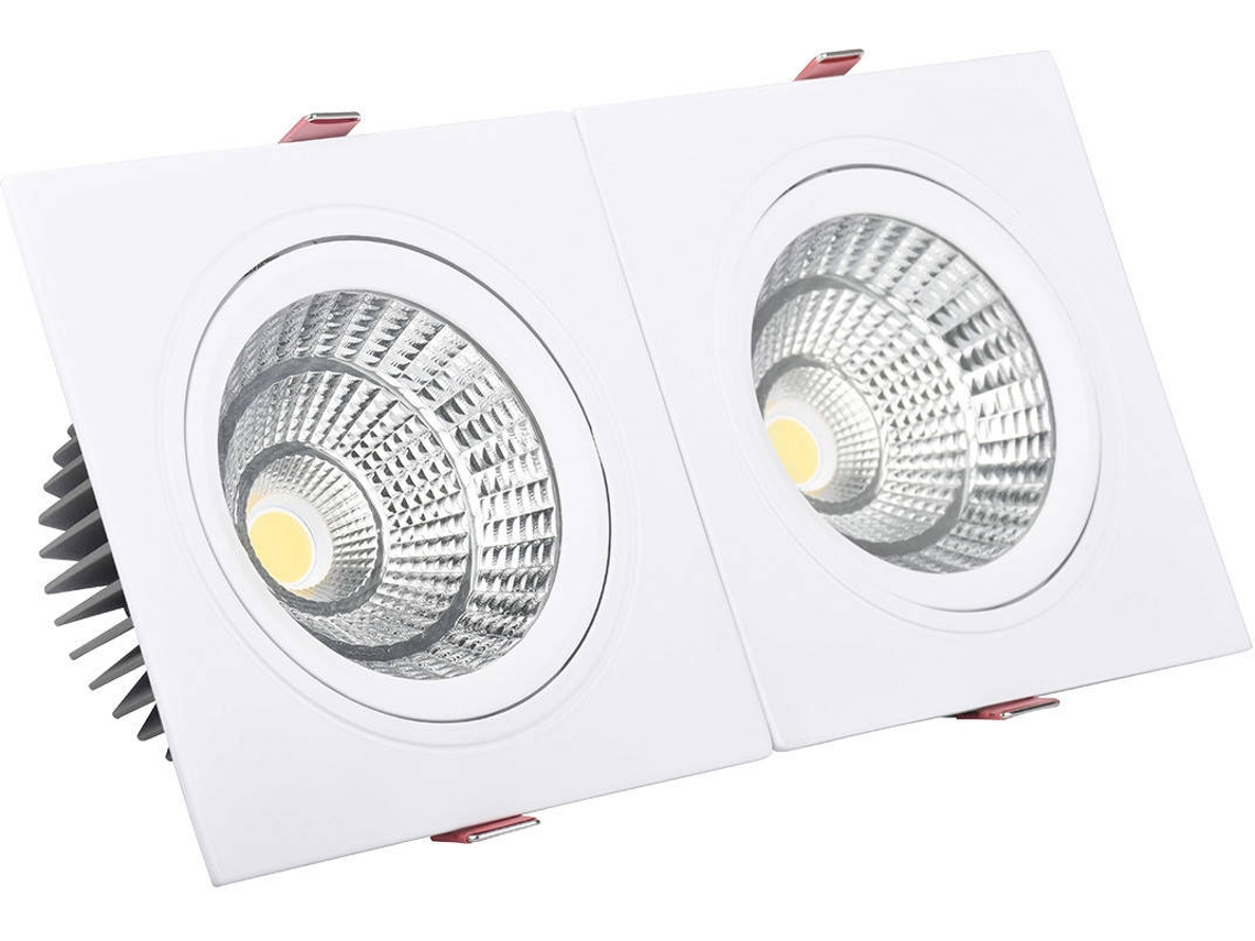 Foco Downlight LED Retangular Duplo PRISMICA New Madison 10W Branco Neutro