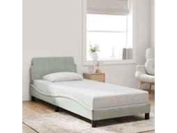 Vidaxl Estrutura De Cama Dover Cinza Claro 90x190 Cm Em Veludo