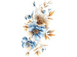 Adesivos De Parede Autoadesivos Com Flores Azuis Para Decoração De Quarto, Banheiro, Sala De Estar E Casa.