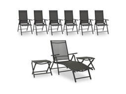 Conjunto Lounge Jardim Preto E Antracite Dkd Home Decor 9 Pcs