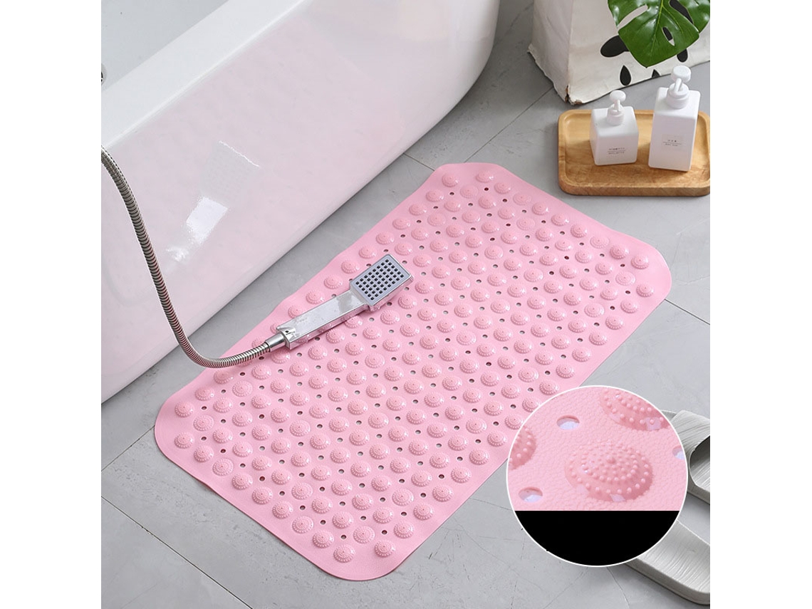 Esteira Antiderrapante para Banheira com Cups de Sucção Pvc Rosa 35x70cm | S/MARCA