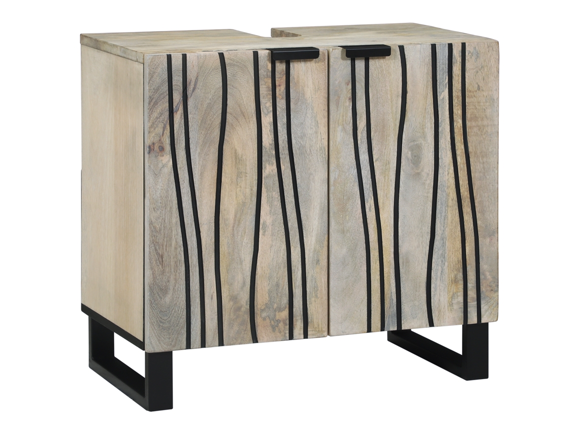 Conjunto 1 Penteadeira De Banheiro Vidaxl Branco Madeira De Mangueira Maciça (62 X 33 X 58 Cm)