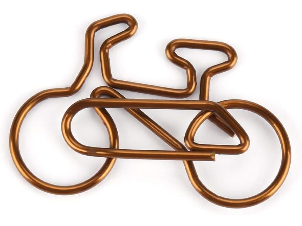 Conjunto De 20-clips Papel Cosiki Em Metal No Formato Bicicleta, Marcadores De Página Bonitos E Duráveis, Clips Para