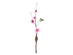 Laxiscreed Planta Artificial Magnolia Verde E Rosa Para Decoração Interior E Exterior