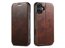 Skalo Capa Carteira De Couro Pu Para Iphone 17 Suteni J05 - Marrom
