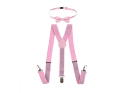 2026-corbata De Lazo E Tirantes Elásticos Ajustáveis Para Crianças Wbk 65 Cm (7-11 Anos) Rosa Claro