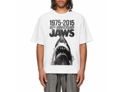 Rockinstone Jaws Movie 40 Years White Adult T-shirt Size:xxxl