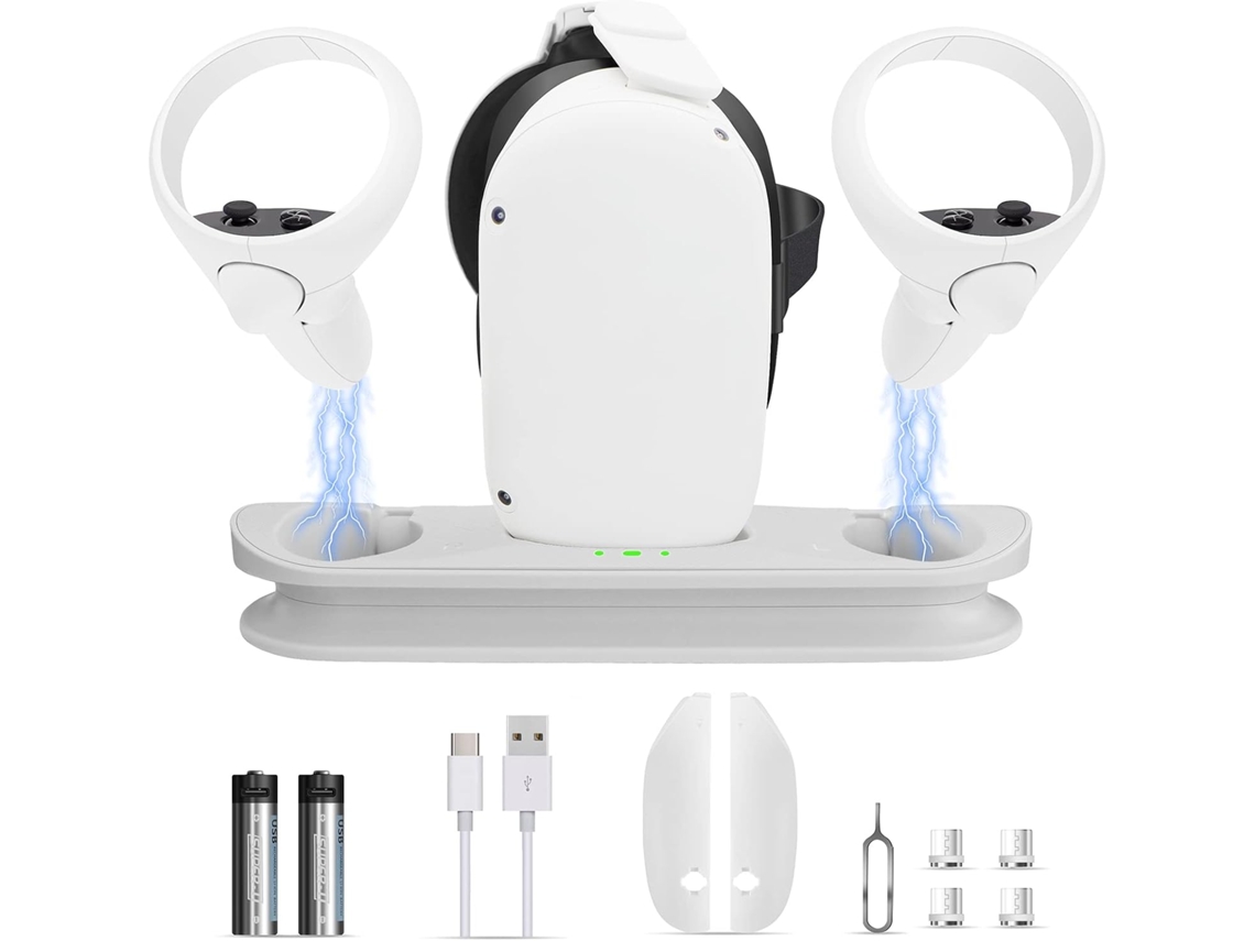 Carregador Com Luz Led E Base De Carregamento Para Oculus/meta Quest 2