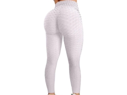 Leggings Levantamento De Bumbum - Tik Tok 2022: Econômico, Confortável E Perfeito Para Fitness E Atividades Diárias Branco