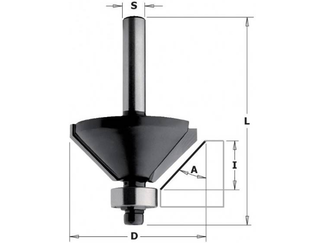 Fresa de Chanfrar 45° Com Rolamento S=8 Ø35 Contractor - K936-350