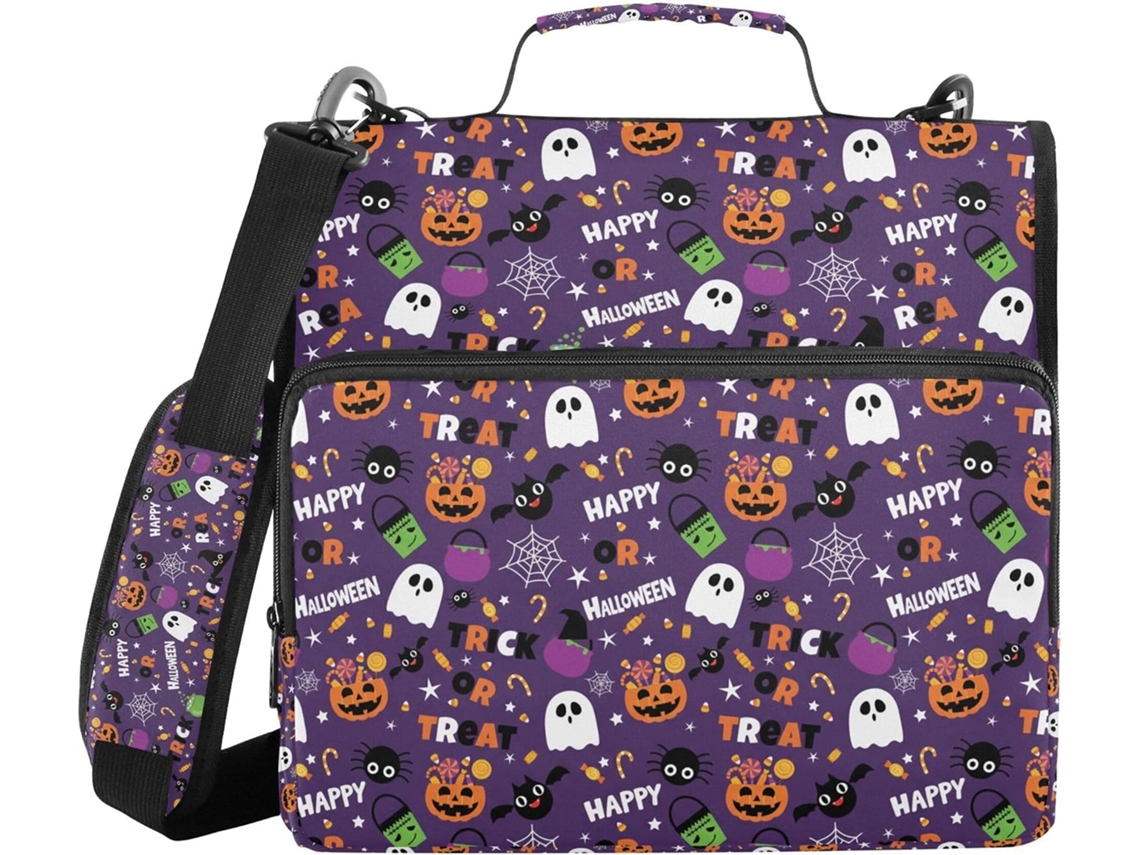 Pasta Organizadora Feliz Halloween Com Alça De Ombro, Vários Bolsos, 3, 8cm, 3-estojos Lápis Em Formato De Sino