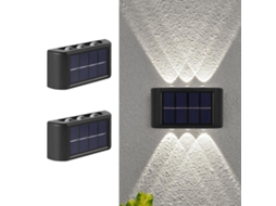 2 Luminárias de Parede Solar Ip65 para Jardim Pátio Garagem | S/MARCA