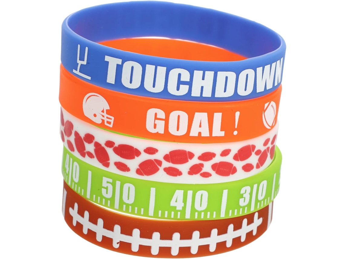 Pulseira de silicone Villcase para rugby e futebol, pacote com 30 unidades, pulseiras estilosas e esportivas para uso diário.