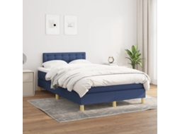 Vidaxl Cama Com Molas/colchão 120x200 Cm Tecido Azul