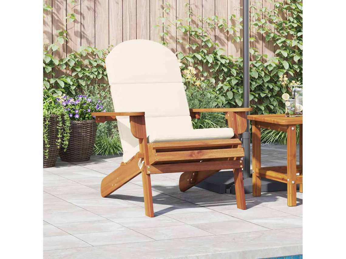 Cadeira De Jardim | Cadeira De Exterior Adirondack Com Almofadões Acácia Maciça
